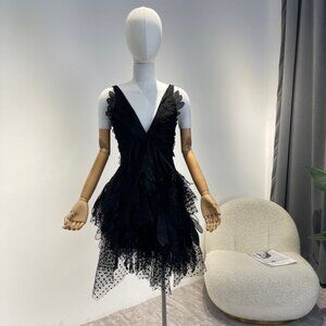 Zimmermann Dancer Rhythmic Tulle Mini Dress Black NWT Sizes Small and Medium